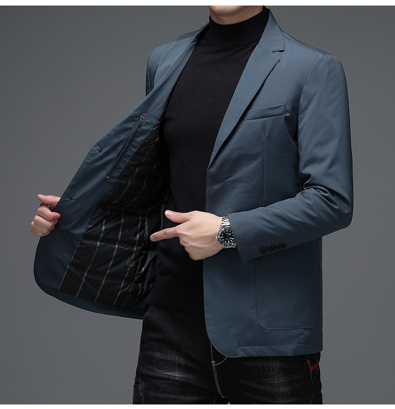 Giacca da uomo calda in piumino d'anatra grigia casual da ragazzo autunno inverno nuovo stile giovanile_voghion.com