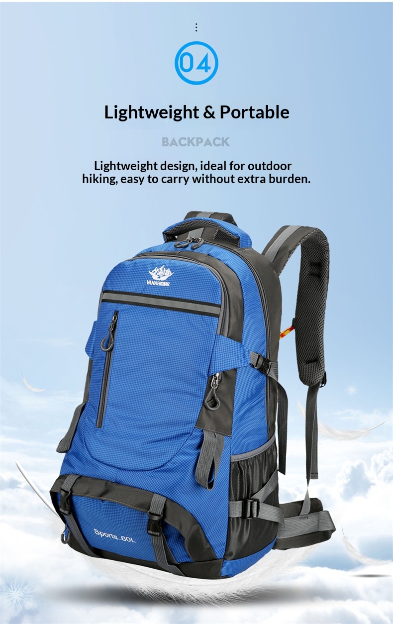ActiveGo Rucksack mit großem Fassungsvermögen zum Wandern und Klettern, Herrenrucksack (60 l), Damen-Reiserucksack, Outdoor-Kletterrucksack_voghion.com
