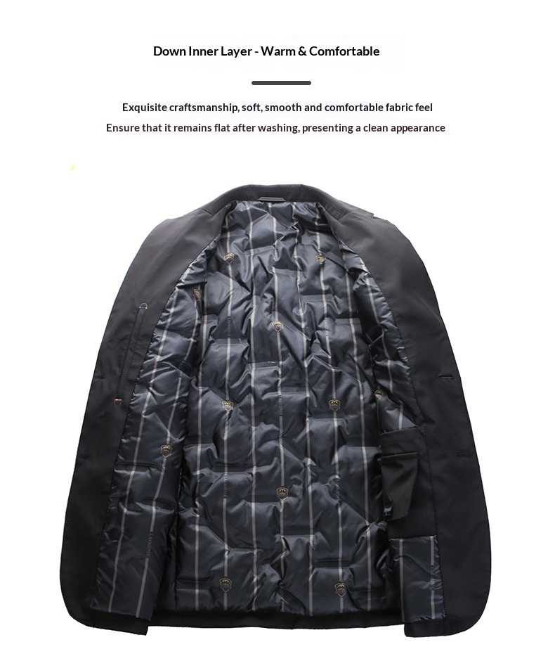 Giacca da uomo calda in piumino d'anatra grigia casual da ragazzo autunno inverno nuovo stile giovanile_voghion.com