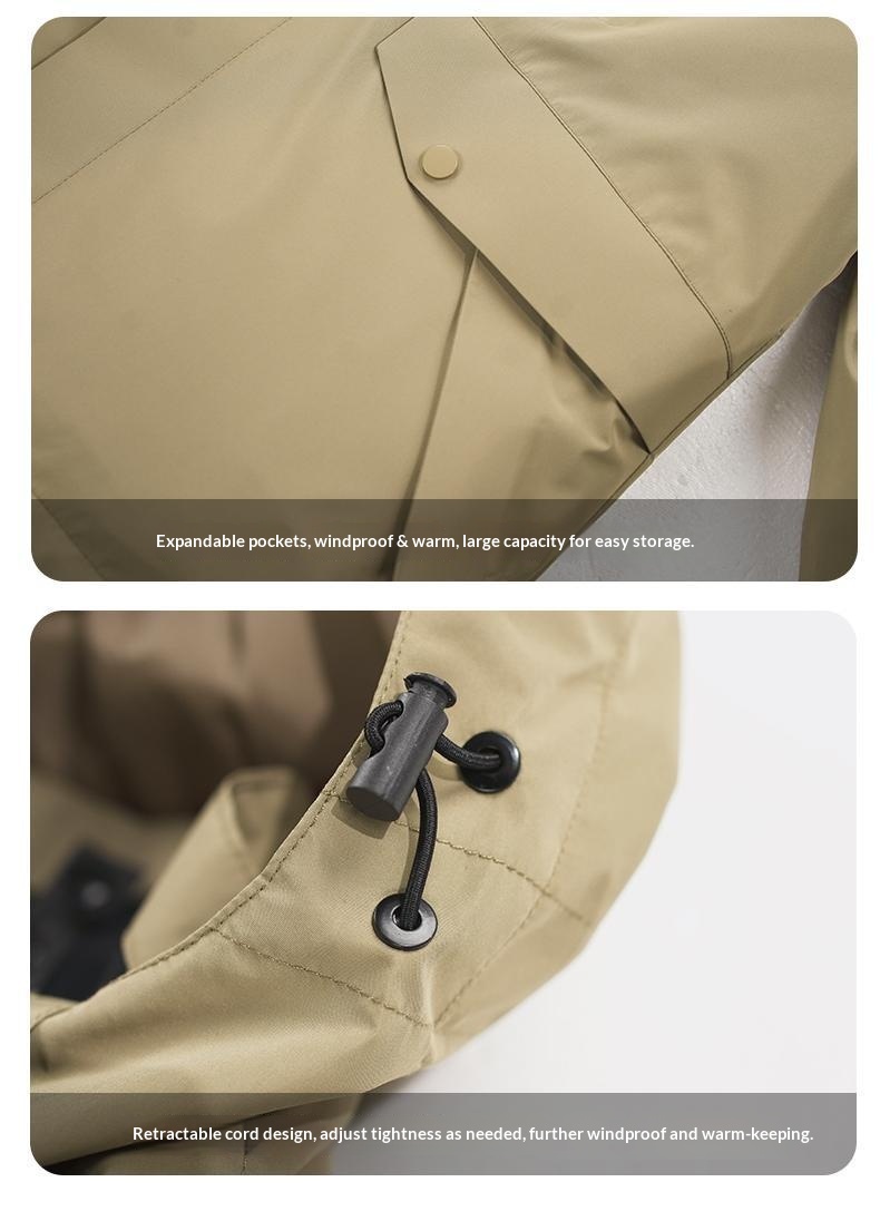 Jaqueta ActiveGo Winter Unissex à Prova de Vento 90 com Camada Interna Removível de Penas de Ganso Branco, Isolamento Térmico e Proteção Contra o Frio_voghion.com