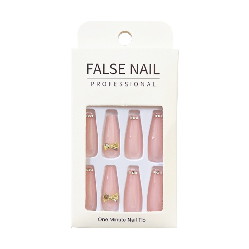 Wen Jingling Same Style Wearable Sparkling Crushed Diamond Art Finished Detachable Nails Long Nail Tips Stickers_voghion.com