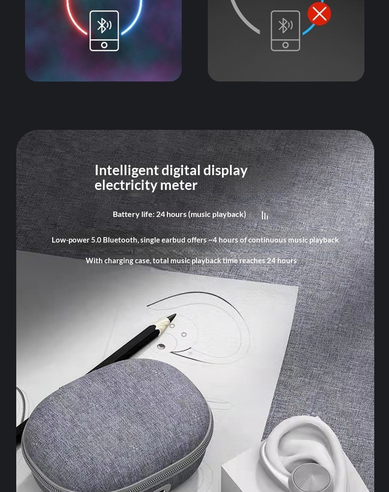 Bron Fabrikant Lever TWS Wirels Sports J92 Bluetooth Binaural Stereo Hangend Oor Digitaal Display Hardlopen_voghion.com