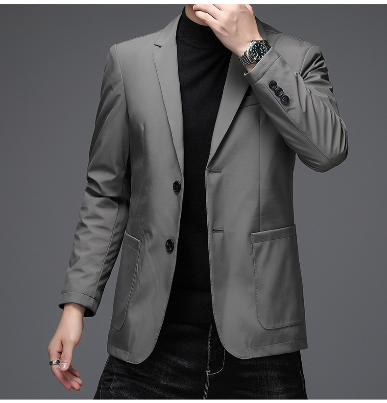 Giacca da uomo calda in piumino d'anatra grigia casual da ragazzo autunno inverno nuovo stile giovanile_voghion.com