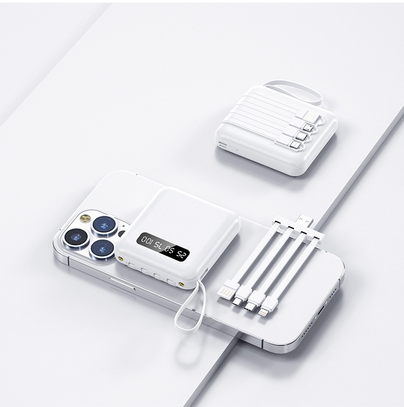 Custom Bank 20000mAh Mini Fast Charging With Cable Large Capacity Airplane Portable Mobile Power Supply_voghion.com