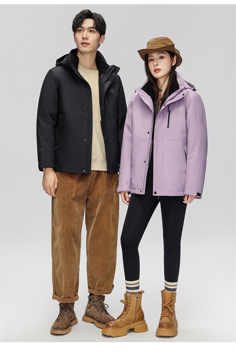ActiveGo Winter New Unisex 3-in-1 Goose Thickened Detachable Inner Liner Hooded Down Jacket Coat_desvips.com