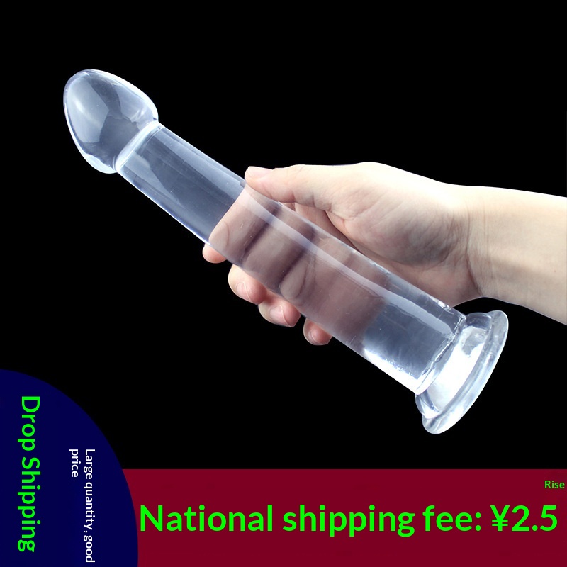 Transparent Crystal Realistic Dildo Smooth Eggless Suction Cup Strip Adult Sex Toys Back Chamber Anal Plug_voghion.com