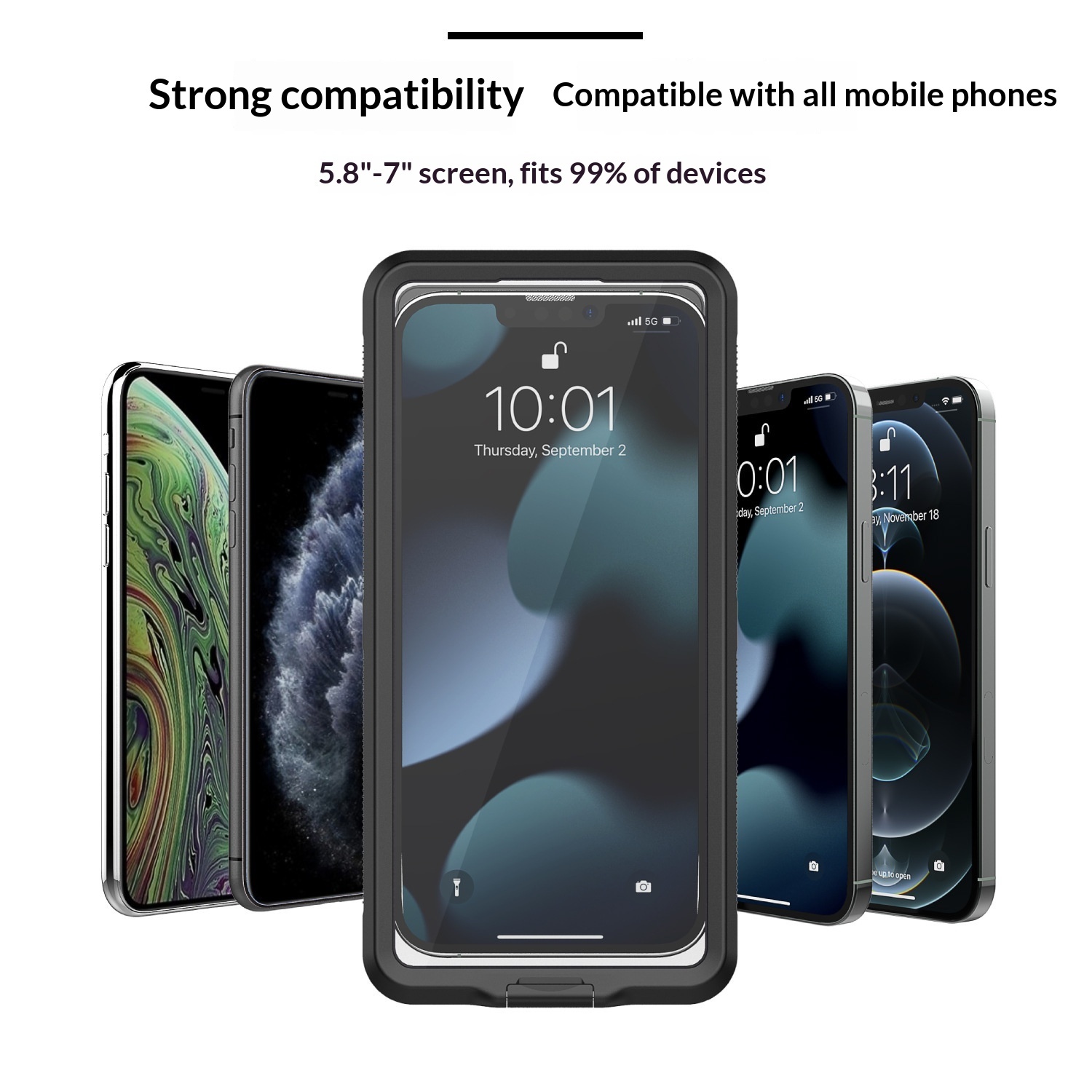 Kompatibel mit Huawei, Xiaomi, OPPO und Vivo: Wasserdichte Handyhülle im koreanischen Stil mit Ständer und vollständiger Abdeckung – ideal zum Tauchen._voghion.com