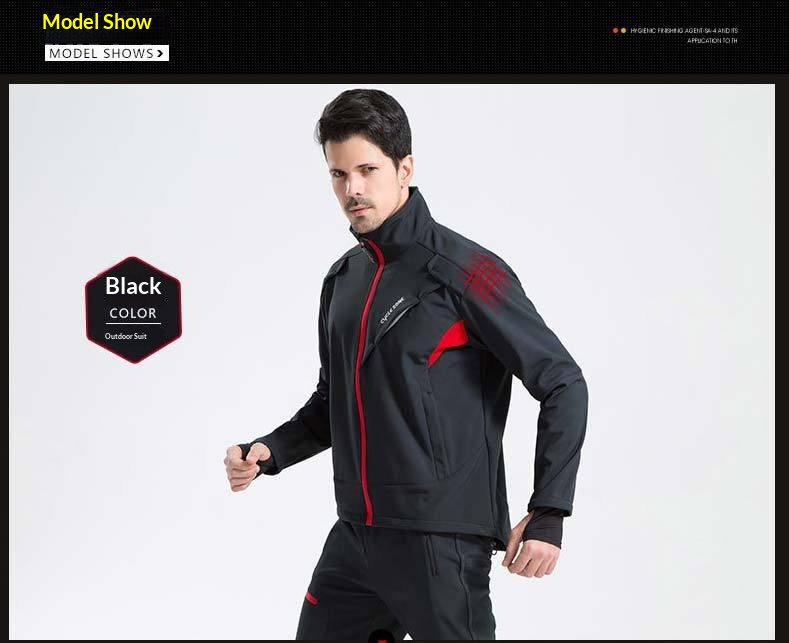 ActiveGo Winteranzug Fleece Outdoor Bergsteigen Winddichtes Set Verdickte warme Jacke für Radfahren Arbeit Kälteschutz_voghion.com