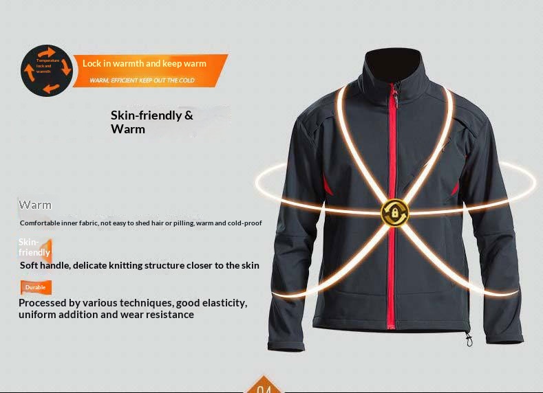 ActiveGo Winteranzug Fleece Outdoor Bergsteigen Winddichtes Set Verdickte warme Jacke für Radfahren Arbeit Kälteschutz_voghion.com