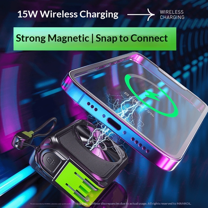 New Power Bank Five-in-One Magnetic Wireless Charging Comes With Line Multi-Functional AC Plug 10000 MAh Large Capacity_voghion.com