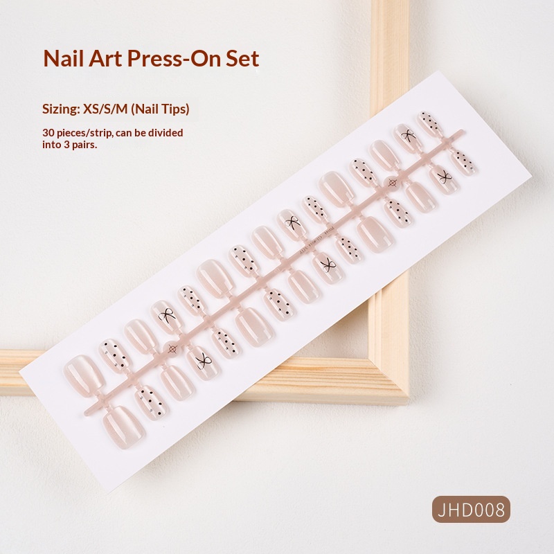 Classic Nude Cat Eye Handmade Wearable High-End Pure Desire Ins Style Pre-Made Nail Tips Nails 30 Pieces With Size_voghion.com