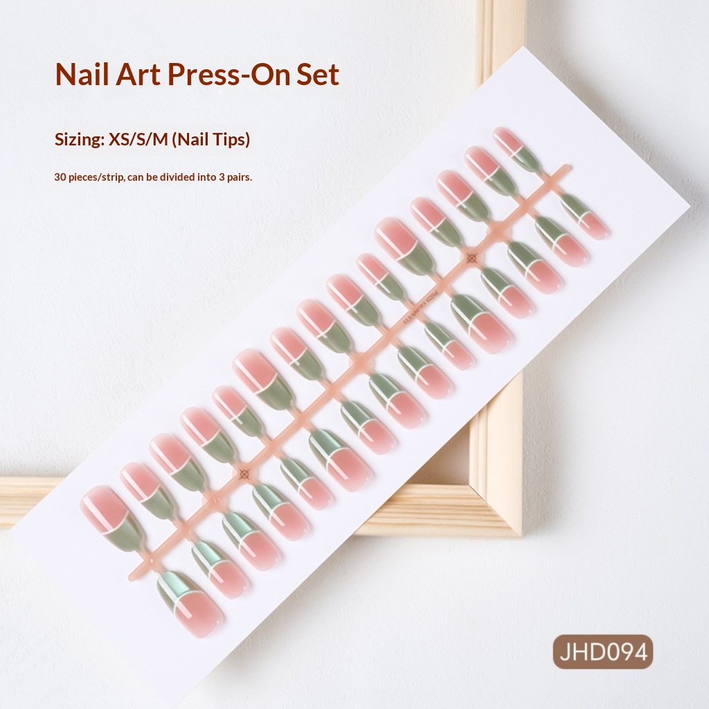 Classic Nude Cat Eye Handmade Wearable High-End Pure Desire Ins Style Pre-Made Nail Tips Nails 30 Pieces With Size_voghion.com