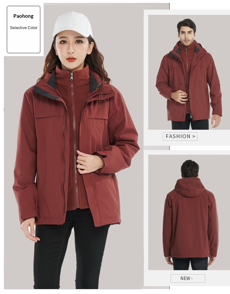 ActiveGo 2024 Autumn Winter Outdoor Down For Men Women, Three-in-One Set, Windproof And Waterproof Hiking Jacket_desvips.com