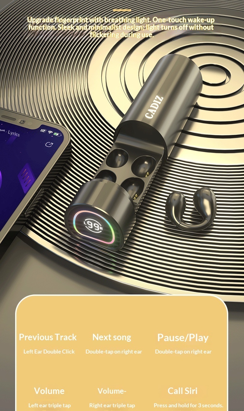 Bone Conduction Bluetooth Earphones Ultra-Long Battery Life M9 In-Ear True Wireless Noise Cancelling Comfortable For_voghion.com