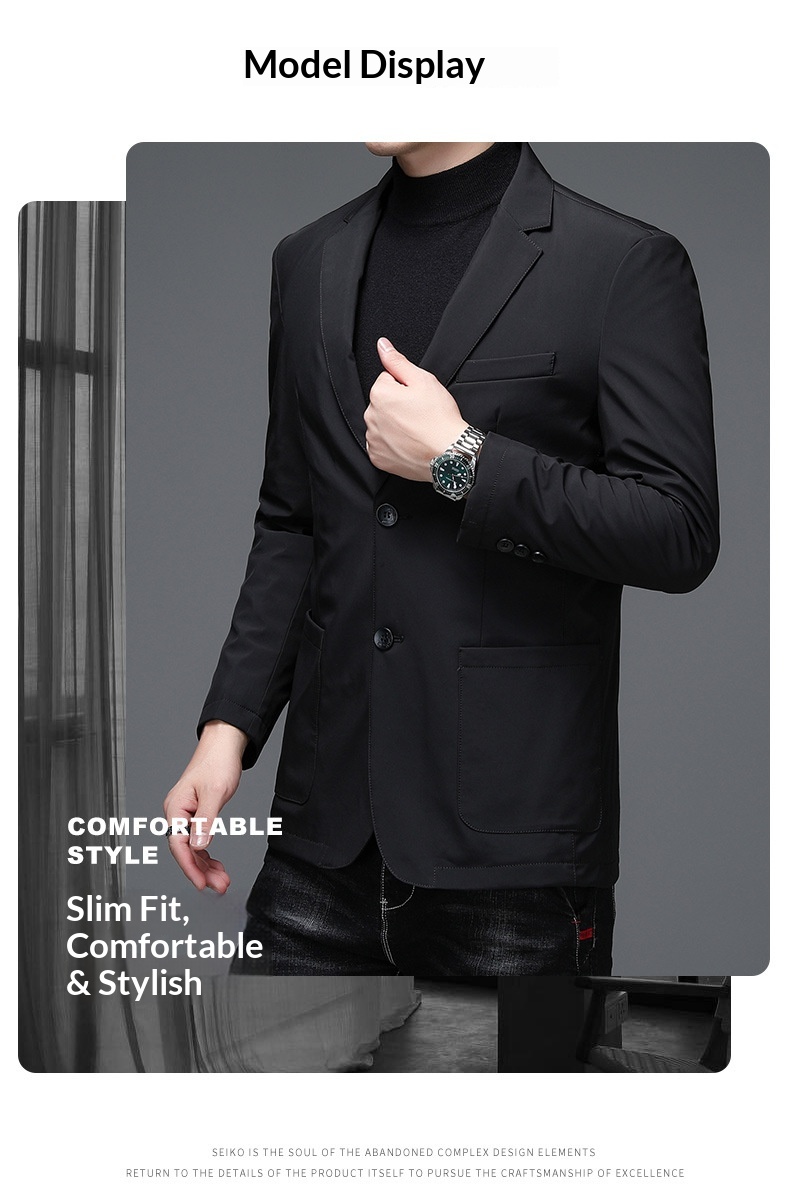 Giacca da uomo calda in piumino d'anatra grigia casual da ragazzo autunno inverno nuovo stile giovanile_voghion.com