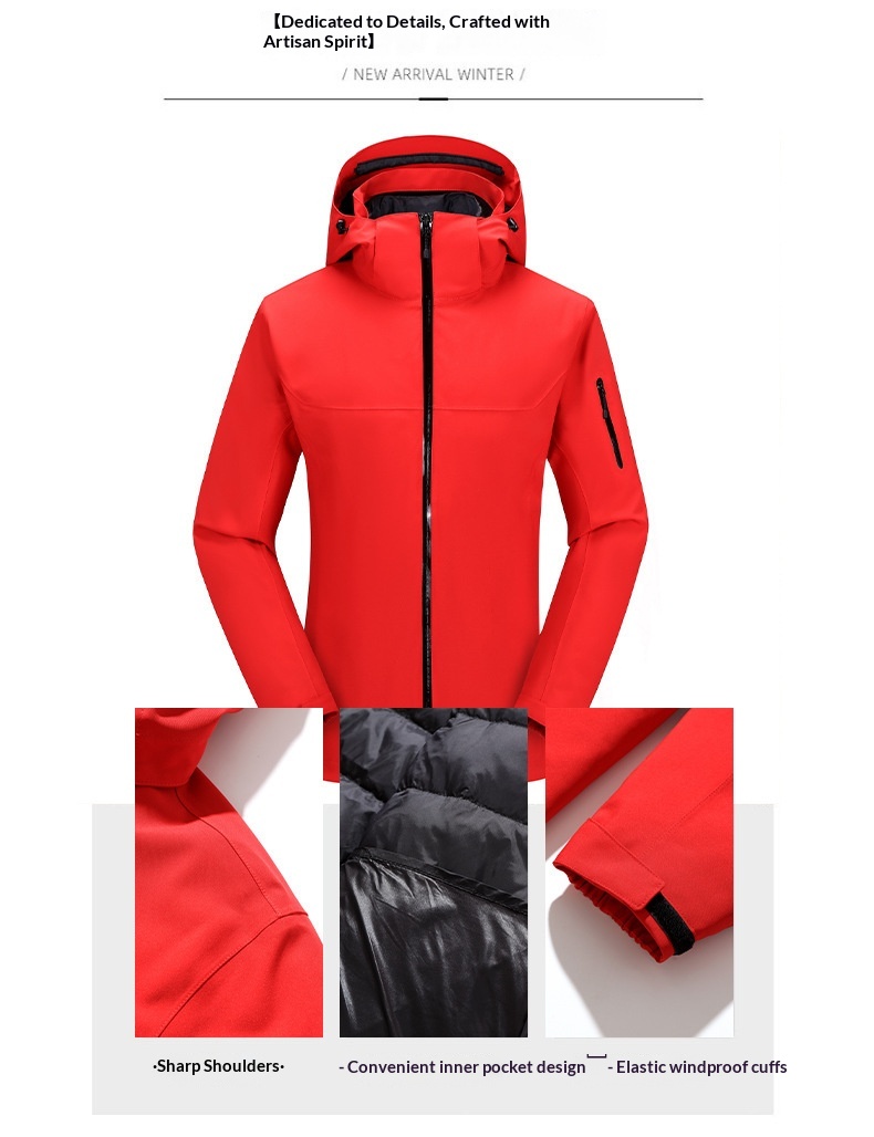 ActiveGo High-End Outdoor Down Liner Detachable Two-Piece Set Men And Women Mountaineering Jacket Group Workwear_desvips.com