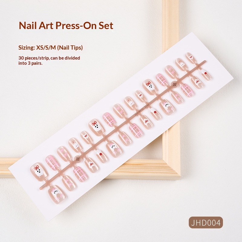 Classic Nude Cat Eye Handmade Wearable High-End Pure Desire Ins Style Pre-Made Nail Tips Nails 30 Pieces With Size_voghion.com