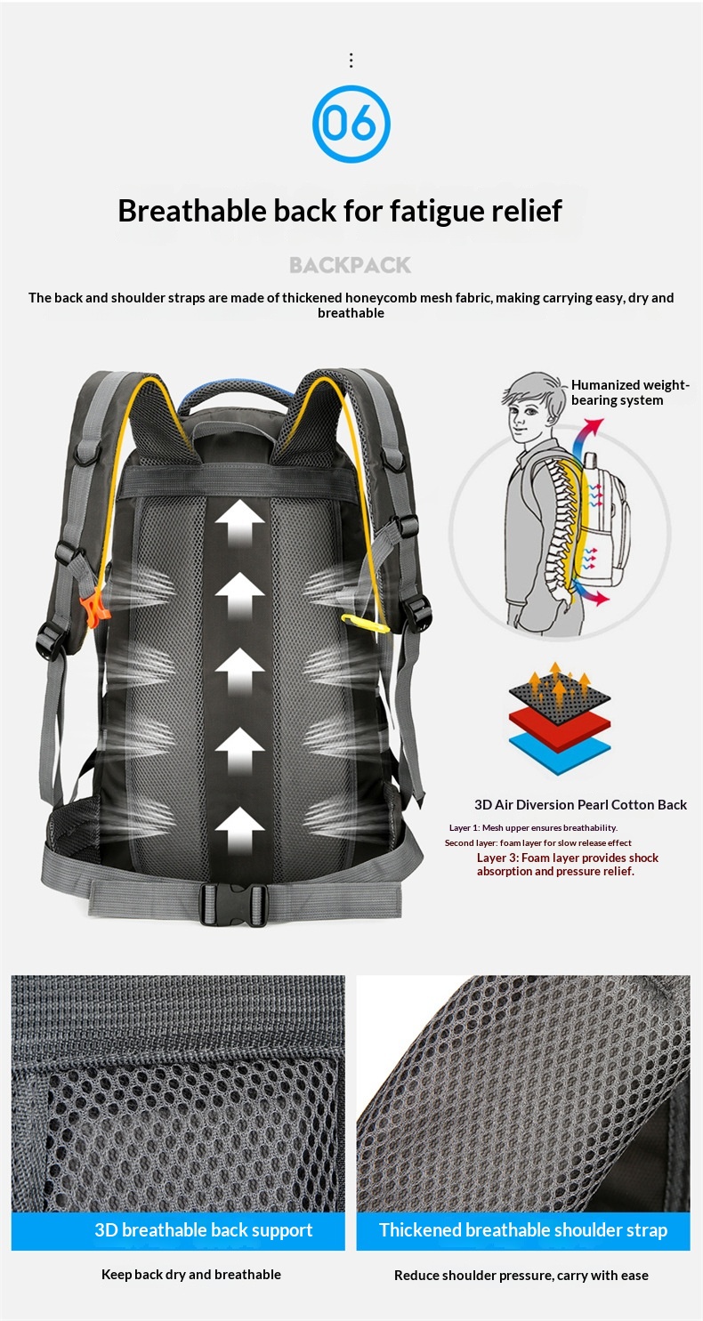 ActiveGo Rucksack mit großem Fassungsvermögen zum Wandern und Klettern, Herrenrucksack (60 l), Damen-Reiserucksack, Outdoor-Kletterrucksack_voghion.com