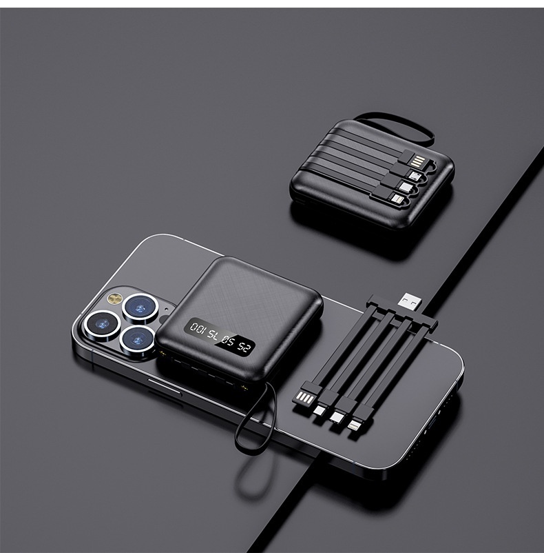 Custom Bank 20000mAh Mini Fast Charging With Cable Large Capacity Airplane Portable Mobile Power Supply_voghion.com