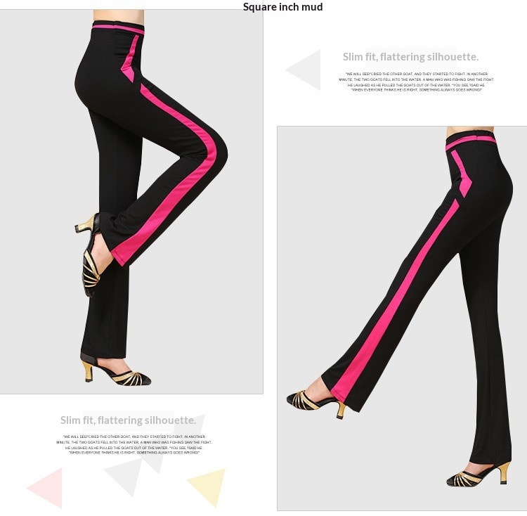 Yoga Long Women's Practice High Waist Flared Latin Pants Square Dance Costume Summer Factory Supply_desvips.com