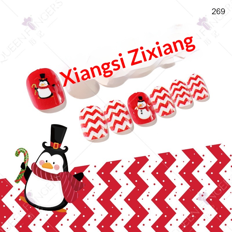 Autocollants pour ongles courts et mignons à porter pour enfants, parfaits pour Noël_voghion.com