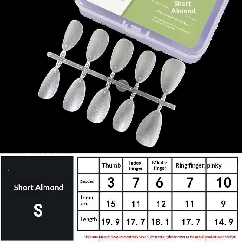 Street Encounter Short Almond Split Tips Stickers Nail Salon Wearable Nails Wholesale No Polishing Needed_voghion.com