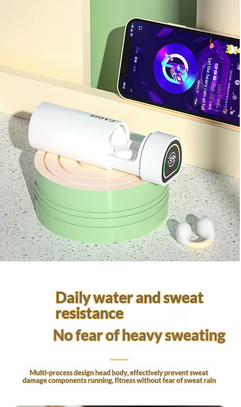 Bone Conduction Bluetooth Earphones Ultra-Long Battery Life M9 In-Ear True Wireless Noise Cancelling Comfortable For_voghion.com