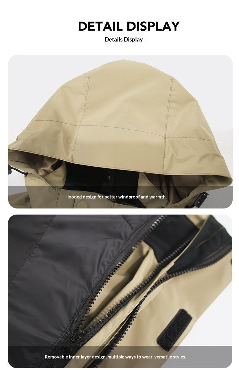 Jaqueta ActiveGo Winter Unissex à Prova de Vento 90 com Camada Interna Removível de Penas de Ganso Branco, Isolamento Térmico e Proteção Contra o Frio_voghion.com