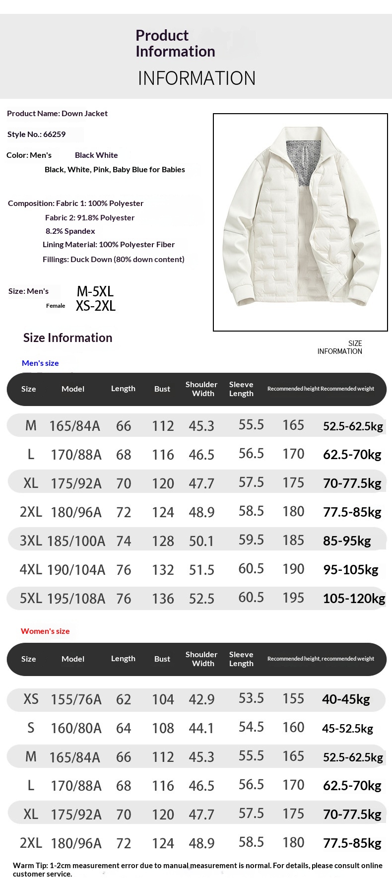 ActiveGo Outdoor Down Softshell Jacket Autumn Winter Classic Mountain Style Functional Hiking Cycling Windproof Waterproof Unisex_desvips.com