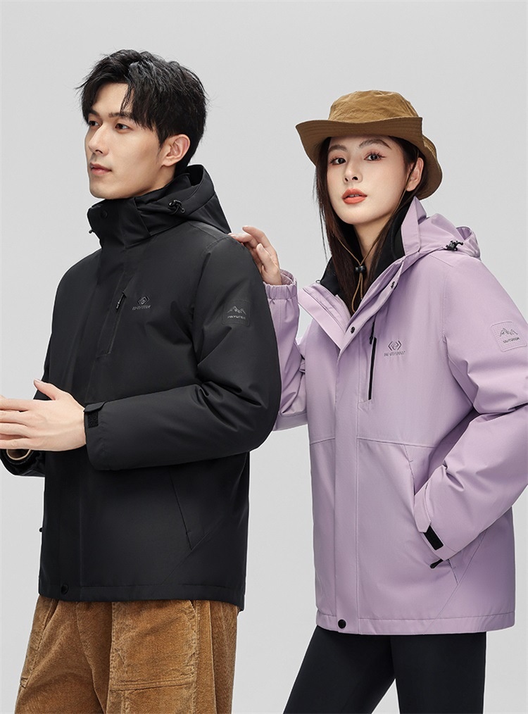 ActiveGo Winter New Unisex 3-in-1 Goose Thickened Detachable Inner Liner Hooded Down Jacket Coat_desvips.com