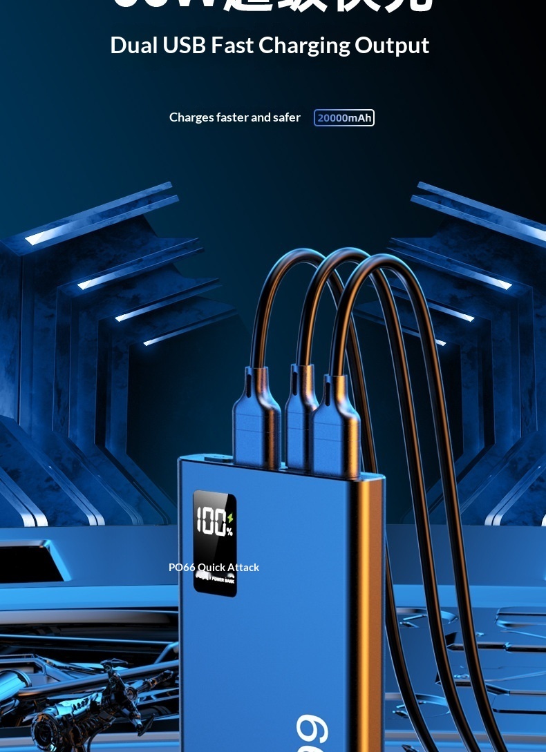 3C Certified Wholesale 66W Fast Charging Large Capacity 50000mAh 20000mAh Power Bank 10000 Custom_voghion.com