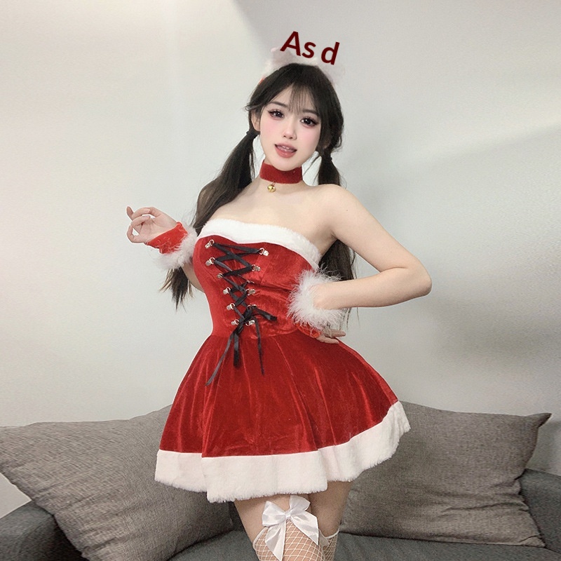 Eros Lab Sexy Lingerie Christmas Costume Atmosphere Outfit Role Play Bunny Girl Autumn Winter Party Mini Dress_voghion.com