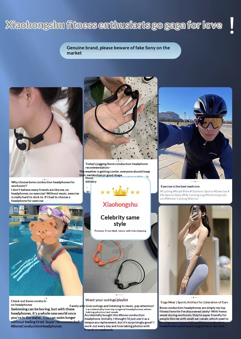 X7 Knochenleitungskopfhörer Laufen Sport Schwimmen Extrem lange Akkulaufzeit Auslaufsicher Schmerzfrei In-Ear Bluetooth-Kopfhörer_voghion.com