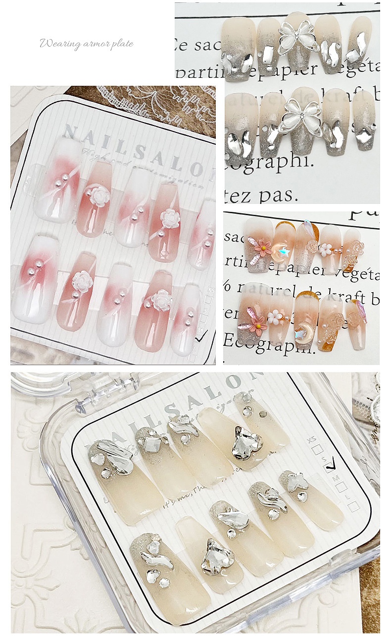 Original Art Dark Yabi Style Niche Hot Girl Castle Beauty Wearable Finished Nail Stickers Christmas_voghion.com