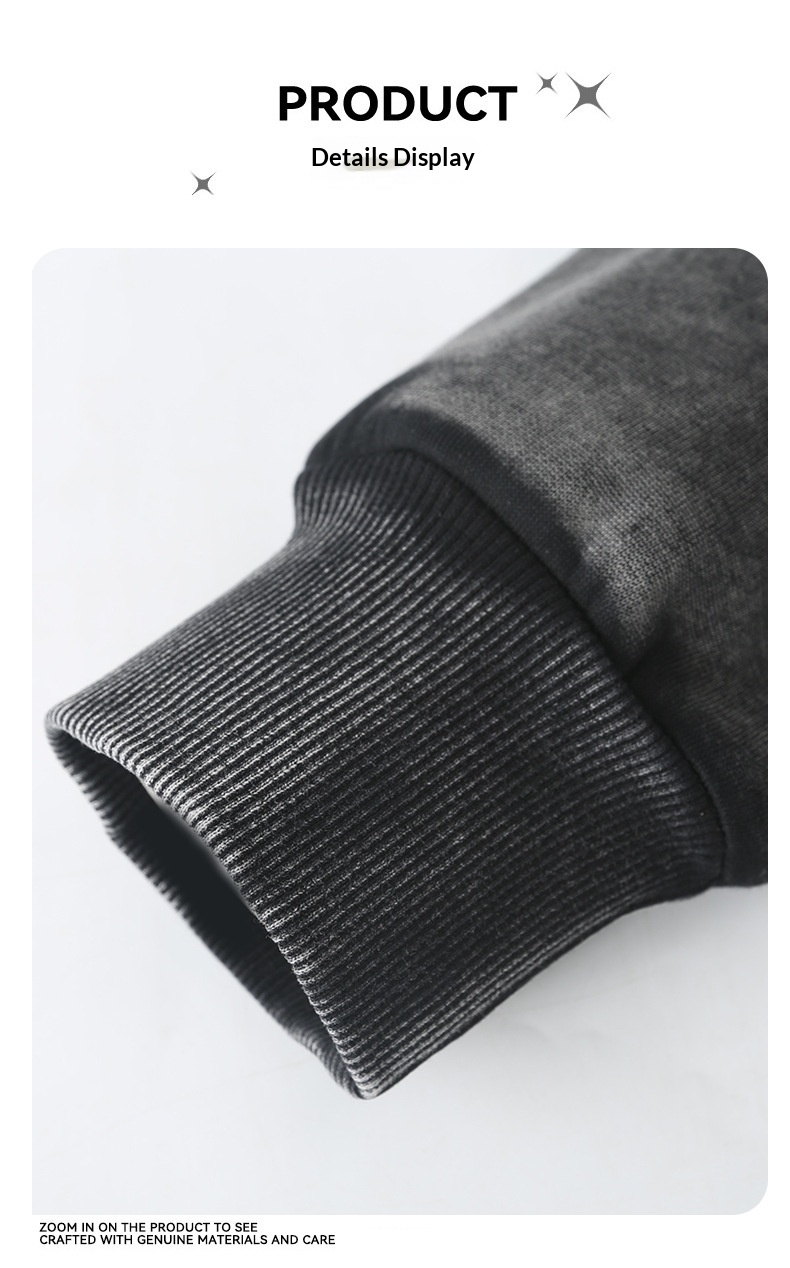 Pure European And Cross-Border 450G Stand Collar Half-Zip Fleece Sweatshirt For Men Thick Autumn American Retro Couple Jacket_voghion.com