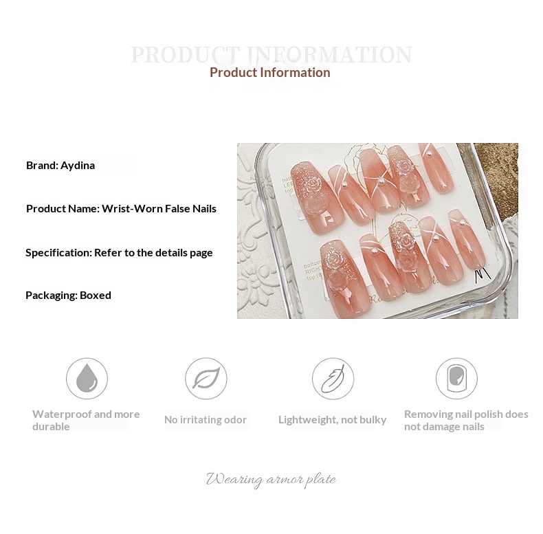 Original Art Dark Yabi Style Niche Hot Girl Castle Beauty Wearable Finished Nail Stickers Christmas_voghion.com