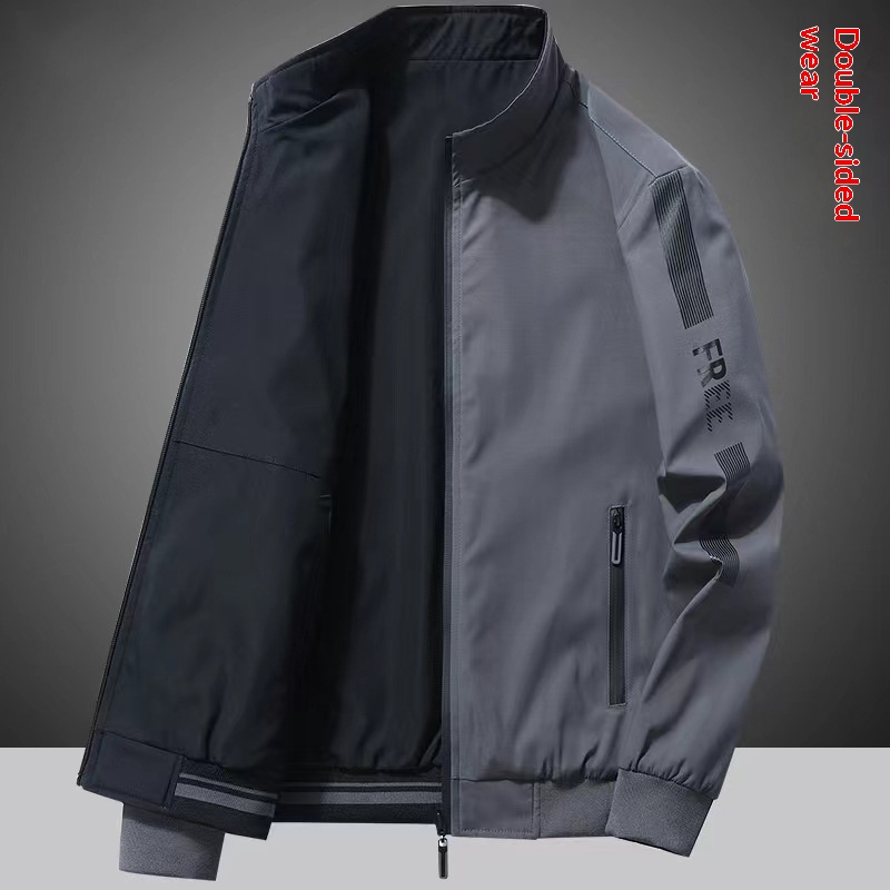 BOY BOY BOY Reversible Men's Autumn Winter Youth Casual Cotton Baseball Jacket High-end Loose Coat_voghion.com