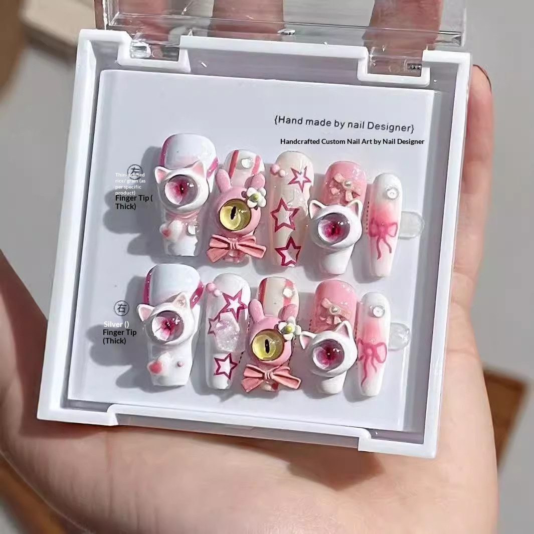 Original Art Dark Yabi Style Niche Hot Girl Castle Beauty Wearable Finished Nail Stickers Christmas_voghion.com