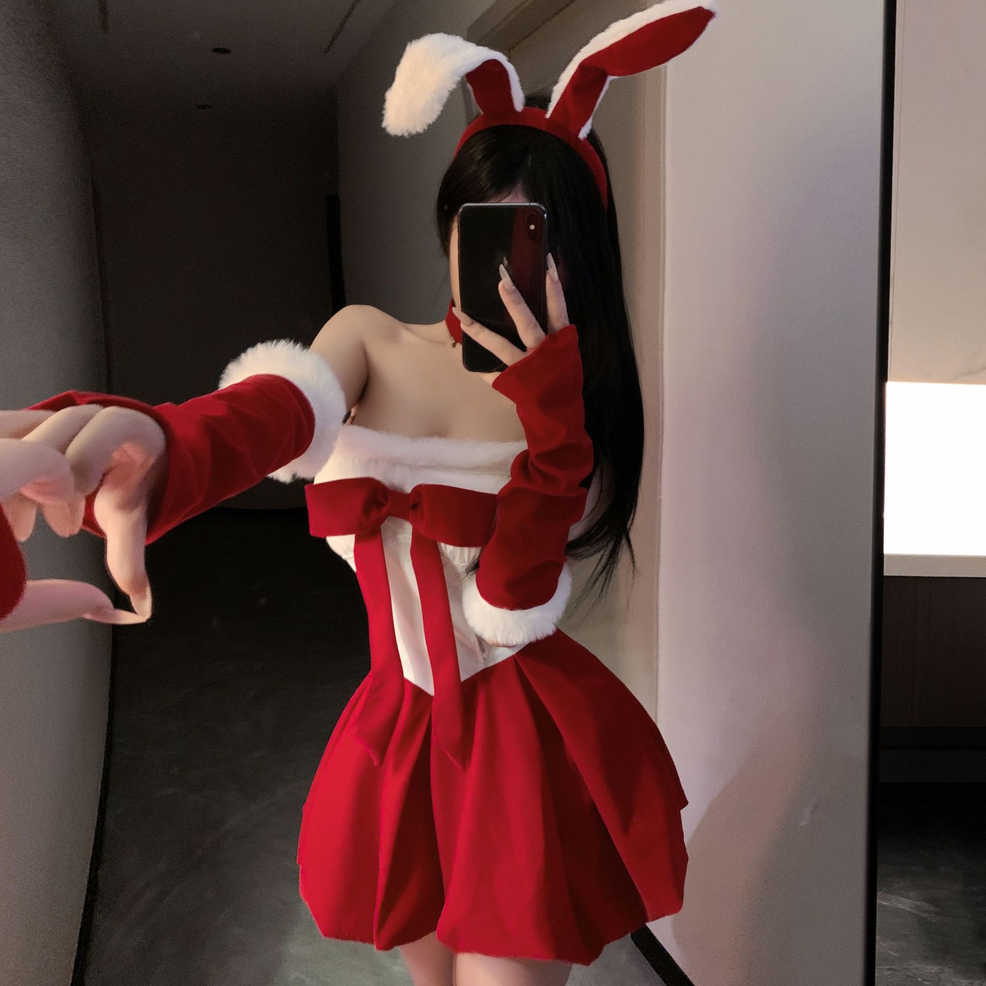 Eros Lab New Christmas Costume Sexy Pure Desire Dress Role Play Bunny Girl Uniform Set Lingerie For Women_voghion.com