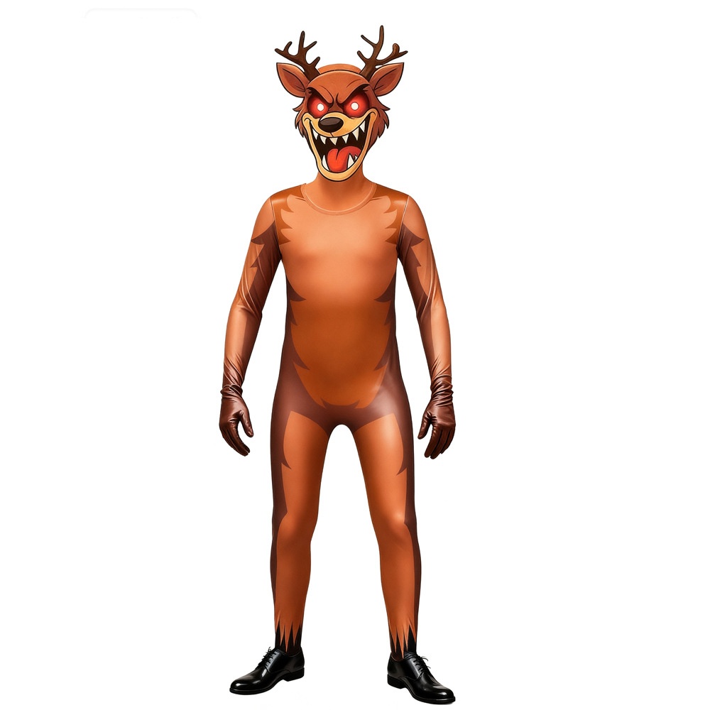 luckyqqyp Cross-Border Halloween Elk Party Reindeer Onesie Forest 99 Nights Deer Monster Horror Game Christmas Set_voghion.com