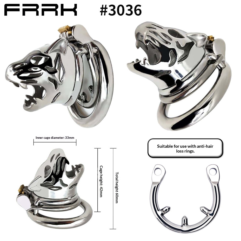 luckyqqyp FRRK-36 Wholesale Supply Adult Sex Toys Stainless Steel Male Chastity Lock CB Device Cage One Piece Dropshipping_voghion.com