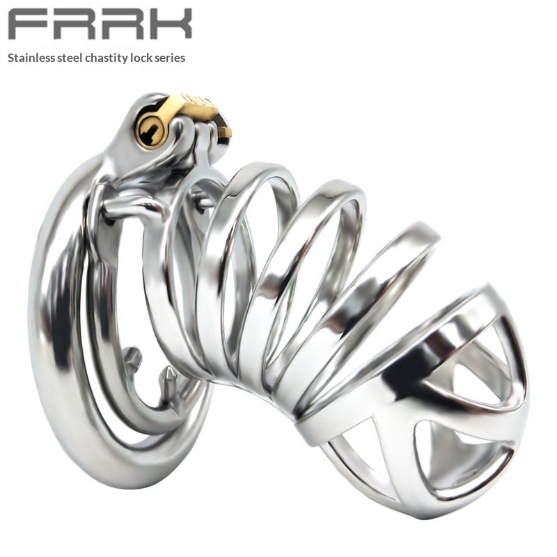 luckyqqyp FRRK-12 CB Chastity Lock Birdcage Stainless Steel Metal Desire Control Alternative Toy Male Masturbation Device_voghion.com