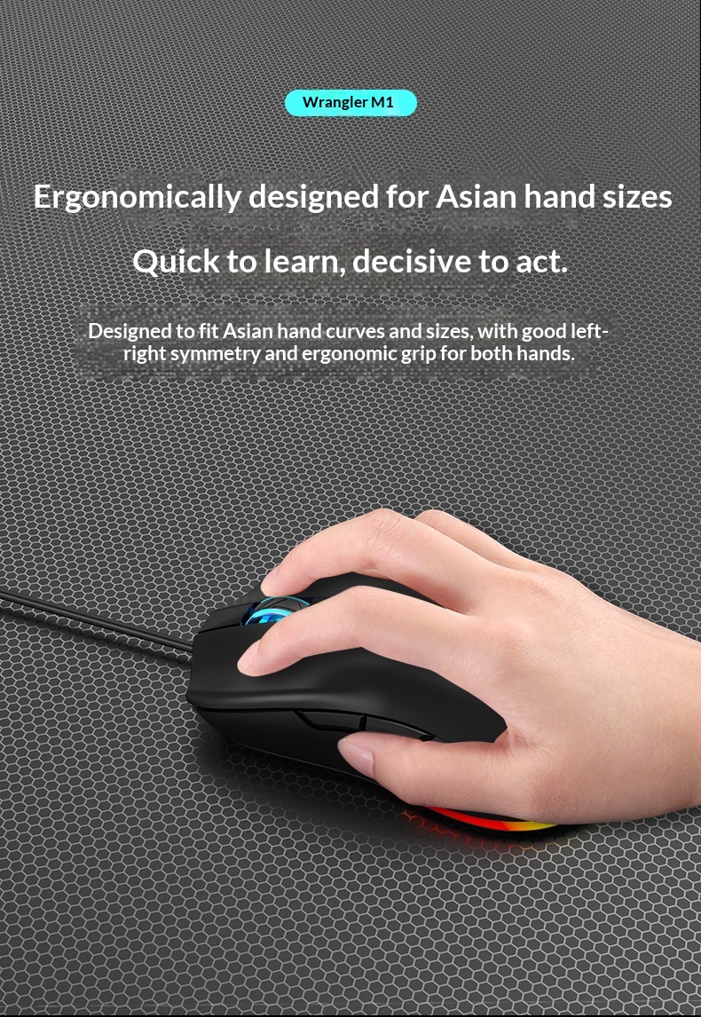 Souris de bureau/gaming Digitex Wrangler M1 Silent, rétroéclairée, mécanique, pour ordinateur portable avec programmation macro_voghion.com