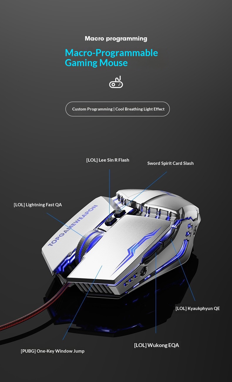 Digitex Digitex AOC GM110 Mechanische bedrade USB-desktopmuis, specifiek voor PUBG._voghion.com