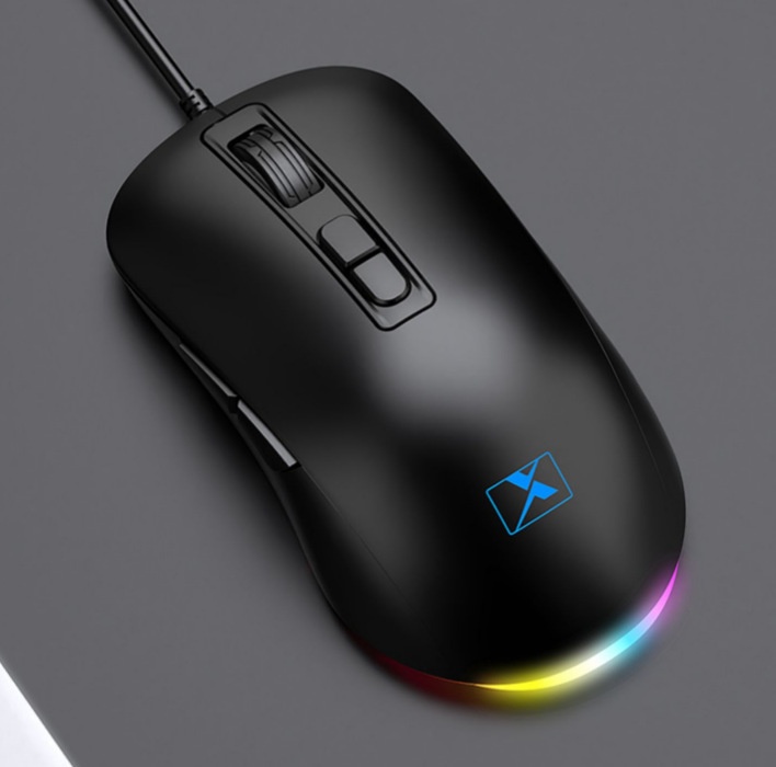 Digitex Xinmeng 383B Mechanische, kabelgebundene Gaming-Maus mit variabler Geschwindigkeit und 7D-Technologie, leuchtend und ergonomisch_voghion.com