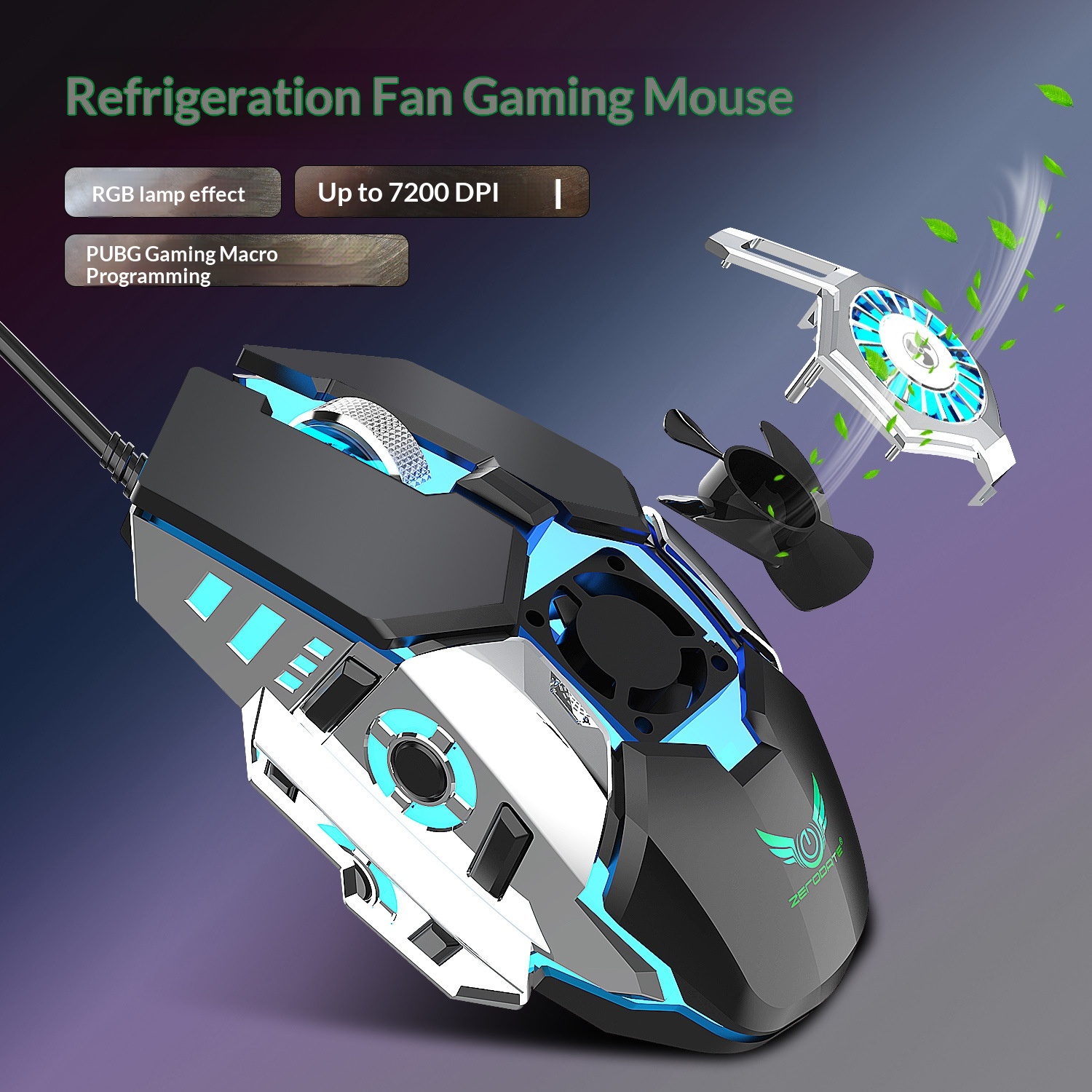 Digitex Digitex Source Factory Cooling Fan Wired Ro Programming RGB Lighting Gaming Competitive Computer Mouse Wholesale_voghion.com