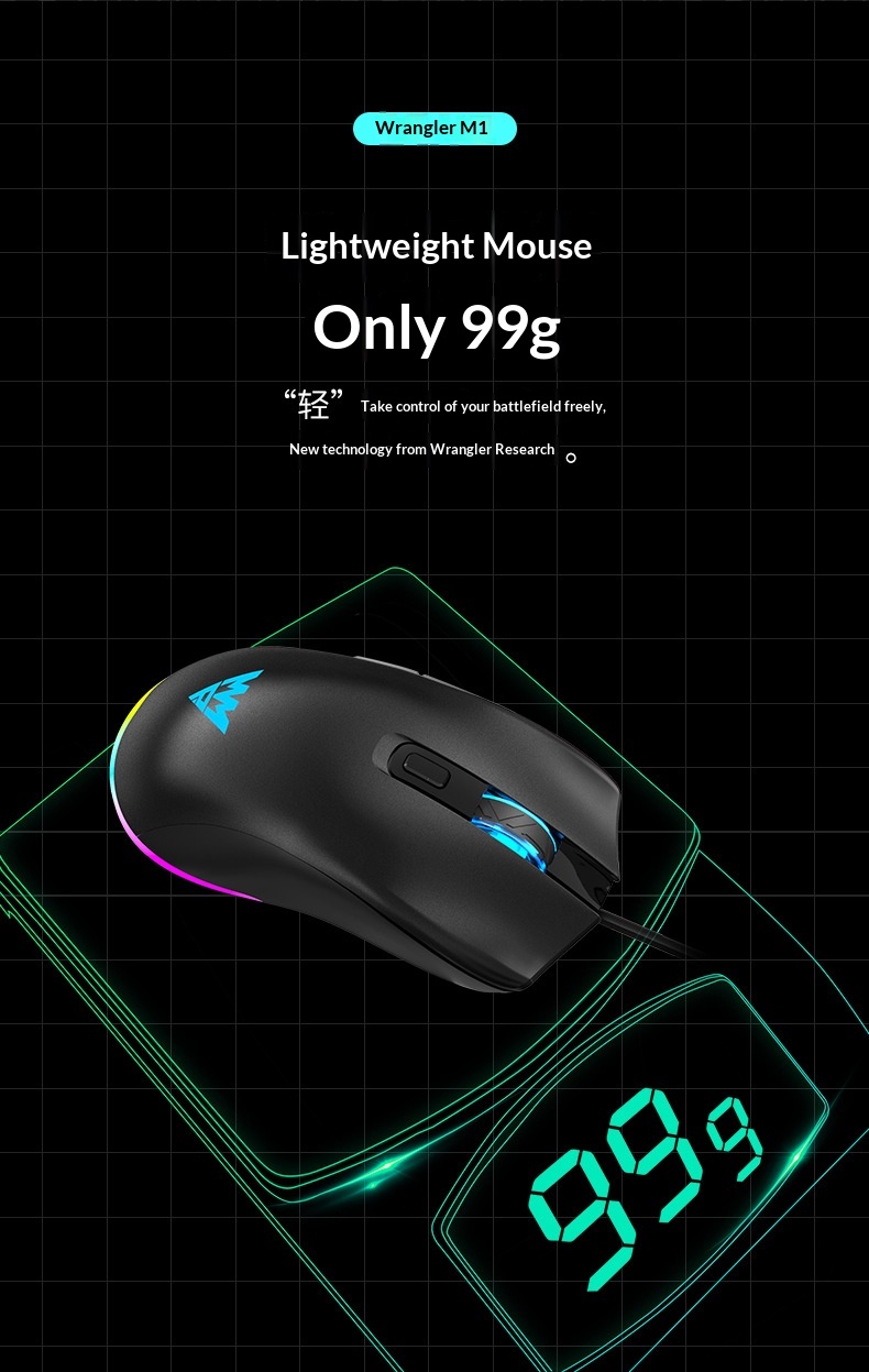 Souris de bureau/gaming Digitex Wrangler M1 Silent, rétroéclairée, mécanique, pour ordinateur portable avec programmation macro_voghion.com