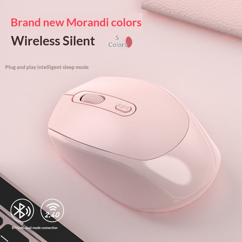 Digitex Chao Yue Akku-wiederaufladbare, leise kabellose Dual-Mode-Bluetooth-Maus für Mädchen mit Cartoon-Motiven, geeignet für iPad, Lenovo und HP_voghion.com