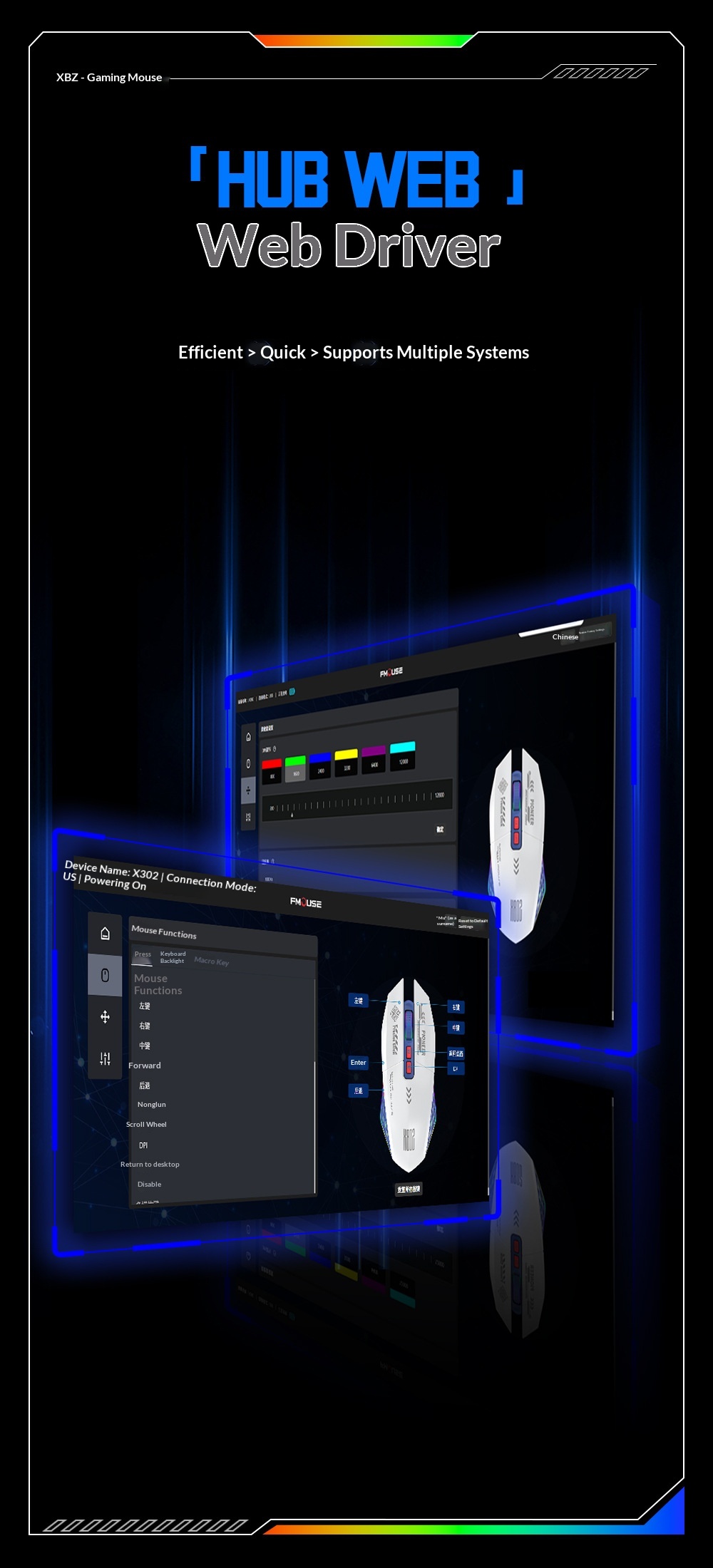 Mouse da gioco Digitex Digitex con cavo, wireless, Bluetooth, tripla modalità, e-sport, computer, ufficio, programmazione, modalità privata, USB, desktop_voghion.com