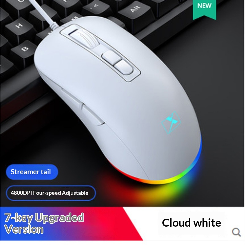 Digitex Xinmeng 383B Mechanische, kabelgebundene Gaming-Maus mit variabler Geschwindigkeit und 7D-Technologie, leuchtend und ergonomisch_voghion.com